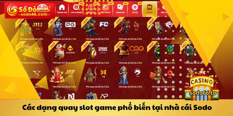 Các dạng quay slot game phổ biến tại nhà cái Sodo